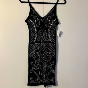 Hit The Floor Rhinestone Mesh Mini Dress- Akira